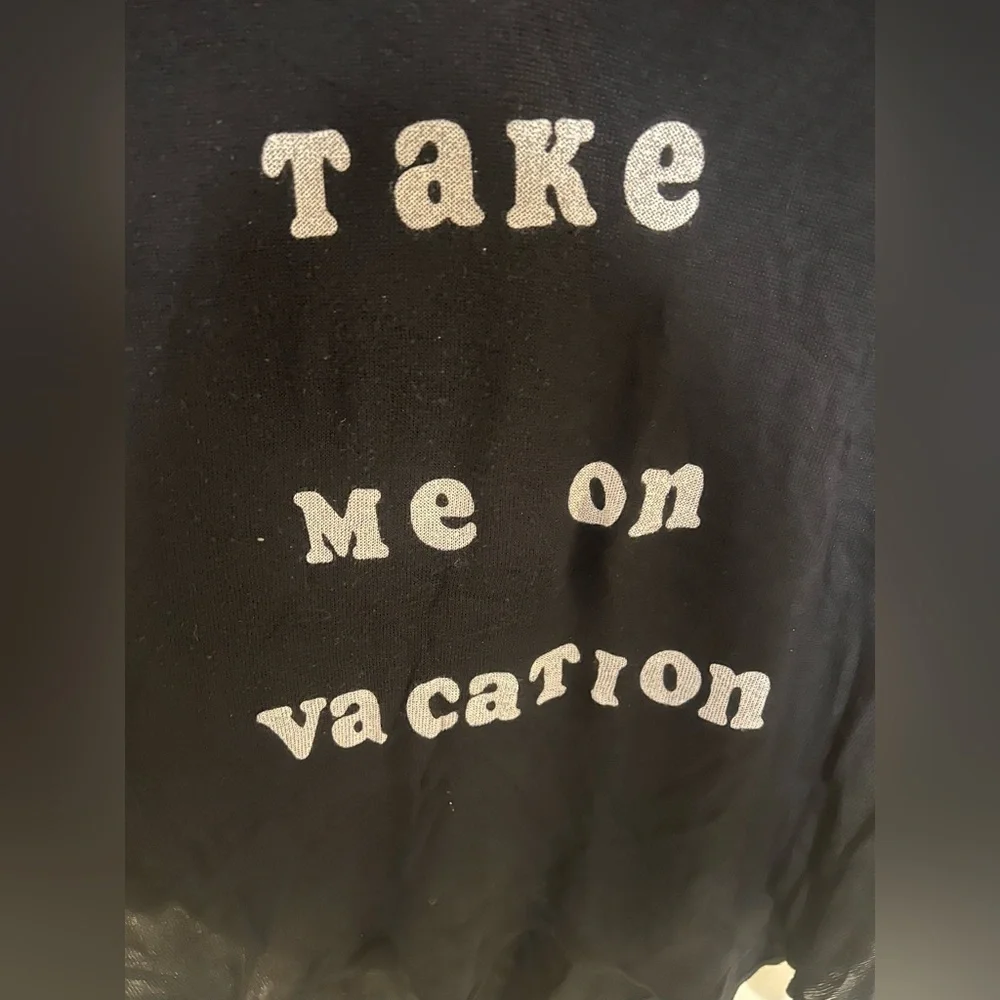 Wildfox Black 'Take Me On Vacation' Oversized Swim Cover Size Small